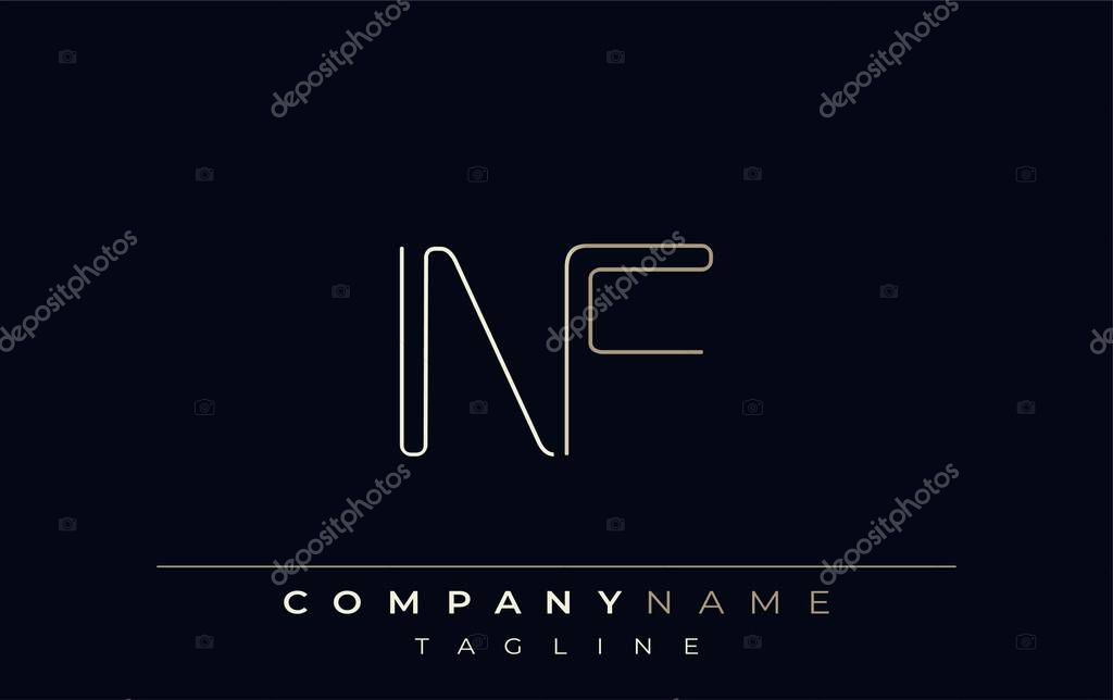 NF Abstract Line Style Logo. Minimalist Design Featuring the Letters N and F Abstract Line Style