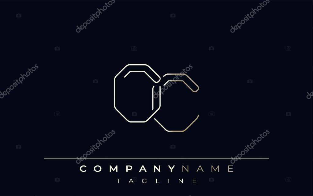 OC Abstract Line Style Logo. Minimalist Design Featuring the Letters O and D Abstract Line Style