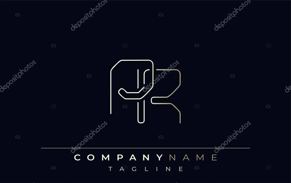PR Abstract Line Style Logo. Minimalist Design Featuring the Letters P and R Abstract Line Style