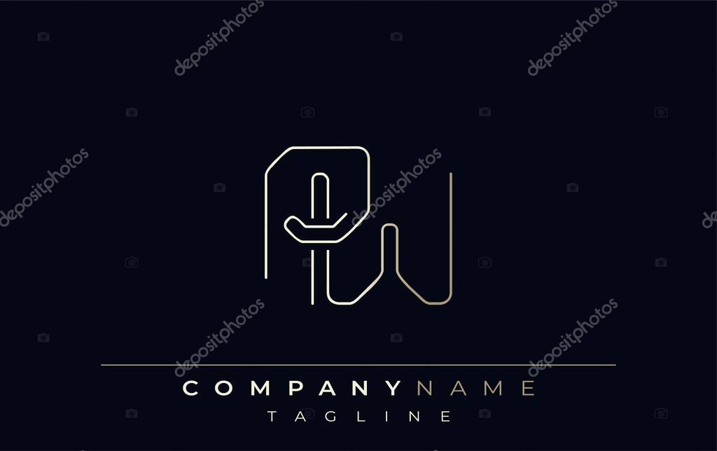 PW Abstract Line Style Logo. Minimalist Design Featuring the Letters P and W Abstract Line Style
