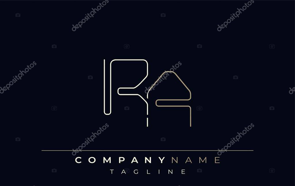 RA Abstract Line Style Logo. Minimalist Design Featuring the Letters R and A Abstract Line Style