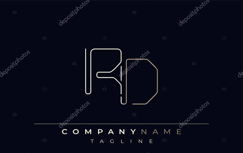 RD Abstract Line Style Logo. Minimalist Design Featuring the Letters R and D Abstract Line Style