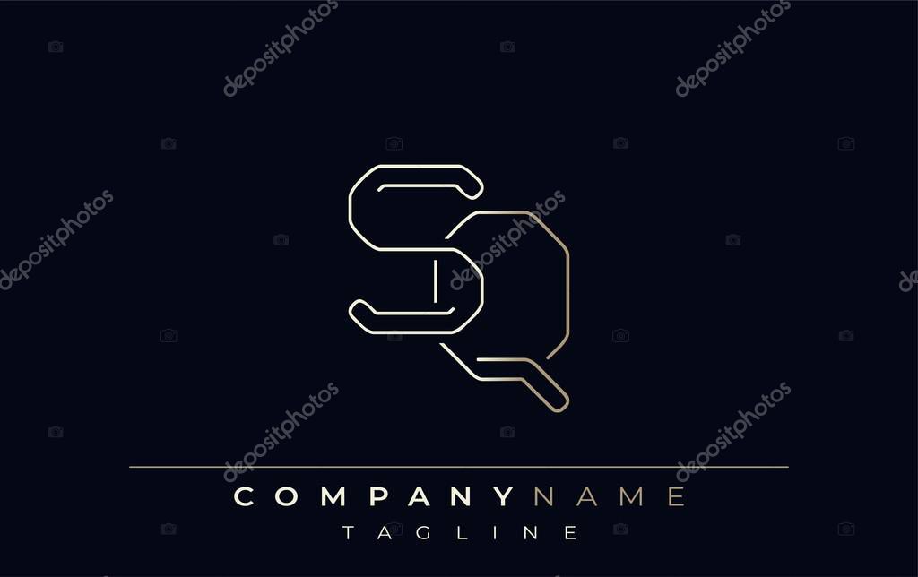 SQ Abstract Line Style Logo. Minimalist Design Featuring the Letters S and Q Abstract Line Style