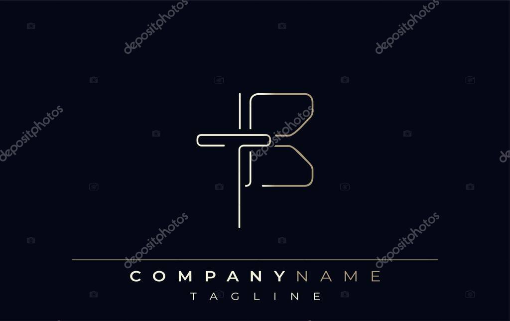 TB Abstract Line Style Logo. Minimalist Design Featuring the Letters T and B Abstract Line Style