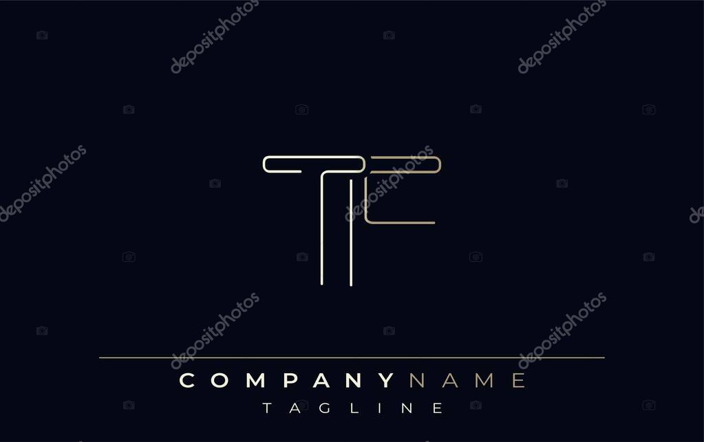 TF Abstract Line Style Logo. Minimalist Design Featuring the Letters T and F Abstract Line Style