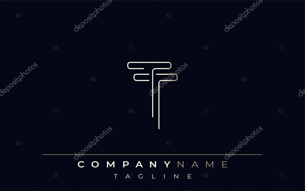 TT Abstract Line Style Logo. Minimalist Design Featuring the Letters T and T Abstract Line Style