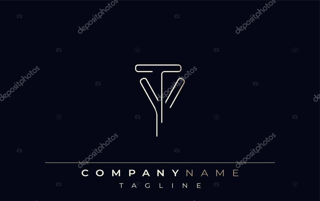 TY Abstract Line Style Logo. Minimalist Design Featuring the Letters T and Y Abstract Line Style