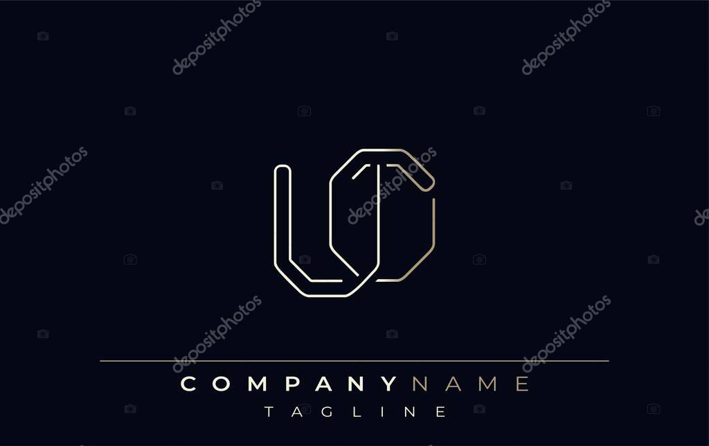UO Abstract Line Style Logo. Minimalist Design Featuring the Letters U and O Abstract Line Style