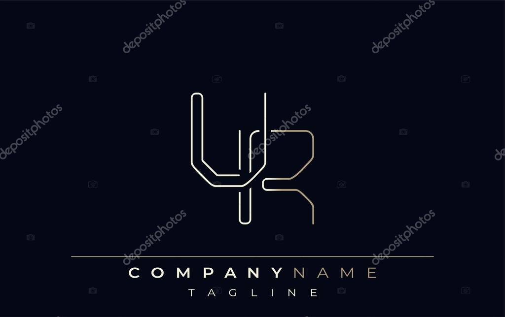 UR Abstract Line Style Logo. Minimalist Design Featuring the Letters U and R Abstract Line Style