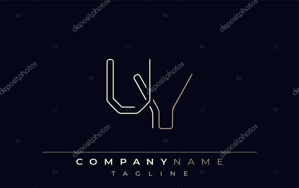 UV Abstract Line Style Logo. Minimalist Design Featuring the Letters U and V Abstract Line Style
