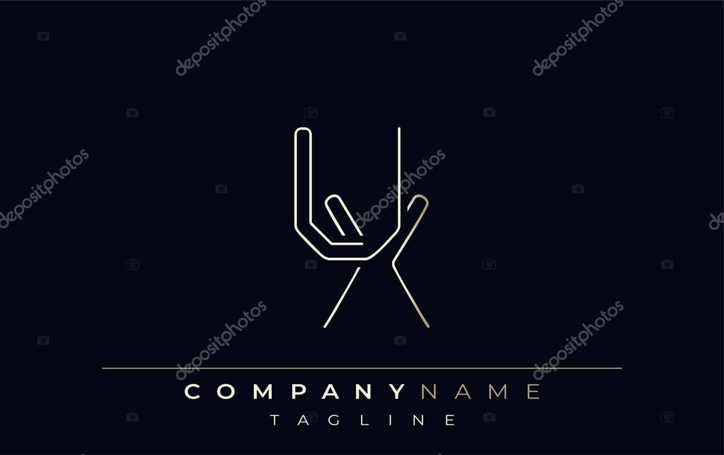 UX Abstract Line Style Logo. Minimalist Design Featuring the Letters U and X Abstract Line Style