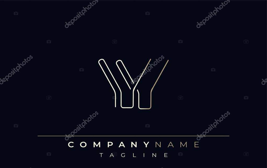 VV Abstract Line Style Logo. Minimalist Design Featuring the Letters V and V Abstract Line Style