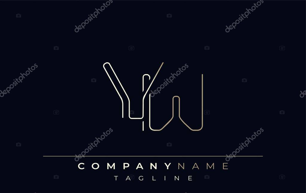VW Abstract Line Style Logo. Minimalist Design Featuring the Letters V and W Abstract Line Style