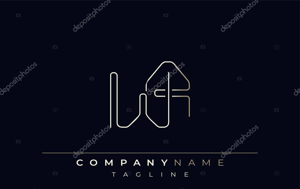 WA Abstract Line Style Logo. Minimalist Design Featuring the Letters W and A Abstract Line Style
