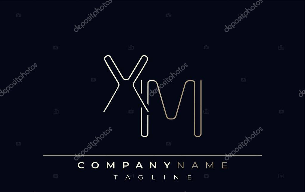 XM Abstract Line Style Logo. Minimalist Design Featuring the Letters X and M Abstract Line Style
