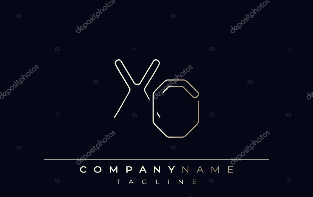 XO Abstract Line Style Logo. Minimalist Design Featuring the Letters X and O Abstract Line Style