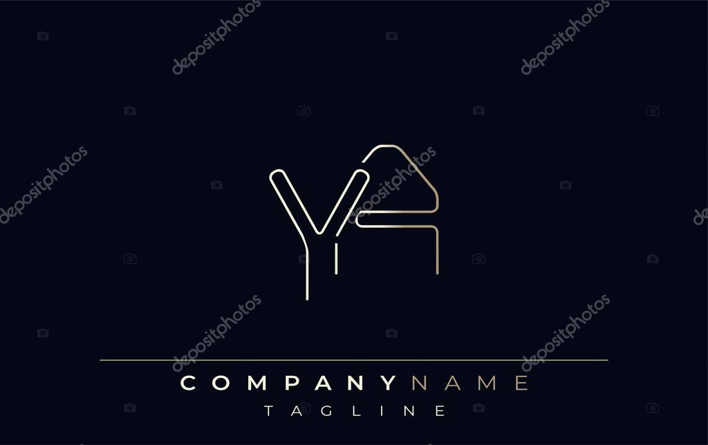 YA Abstract Line Style Logo. Minimalist Design Featuring the Letters Y and A Abstract Line Style