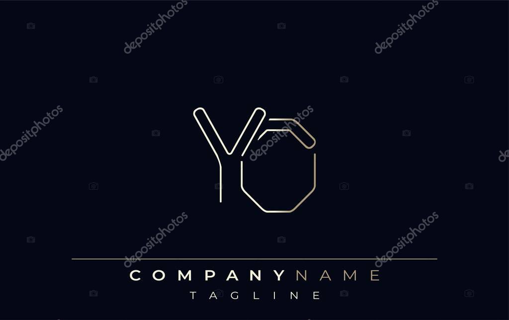 YO Abstract Line Style Logo. Minimalist Design Featuring the Letters Y and O Abstract Line Style
