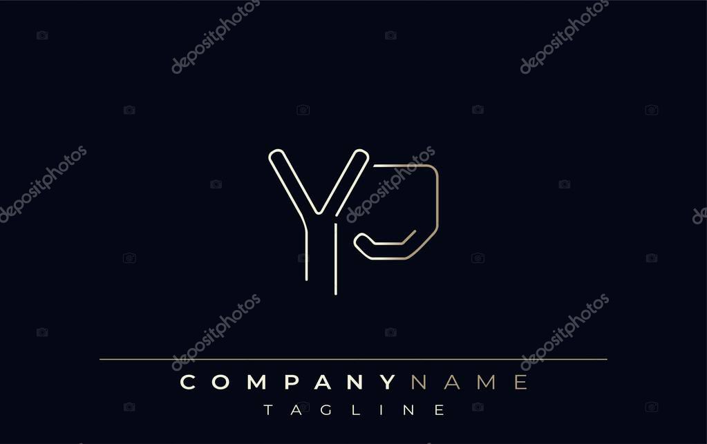 YP Abstract Line Style Logo. Minimalist Design Featuring the Letters Y and P Abstract Line Style