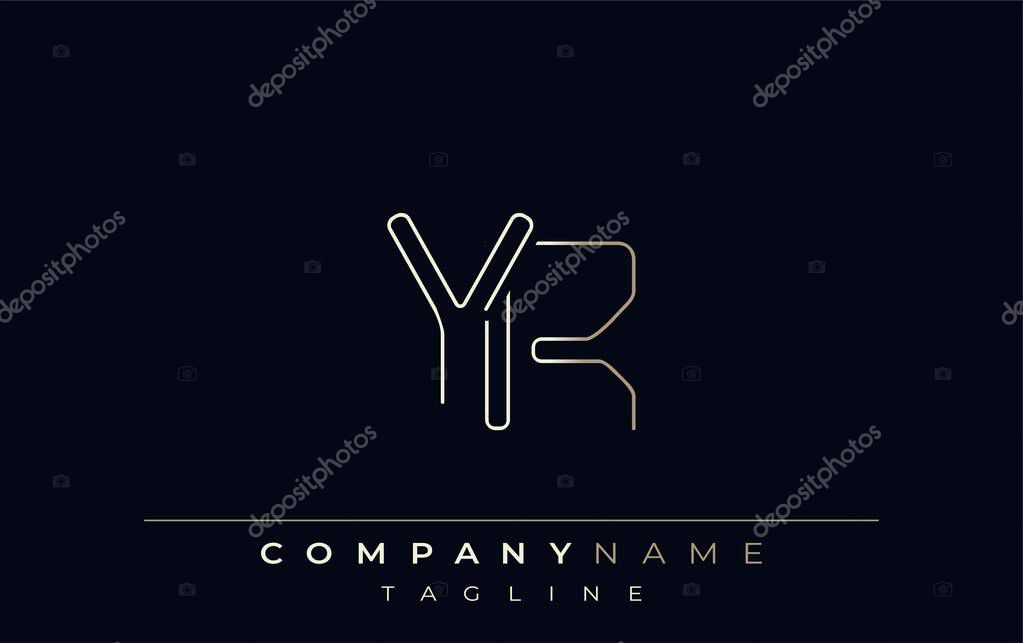 YR Abstract Line Style Logo. Minimalist Design Featuring the Letters Y and R Abstract Line Style