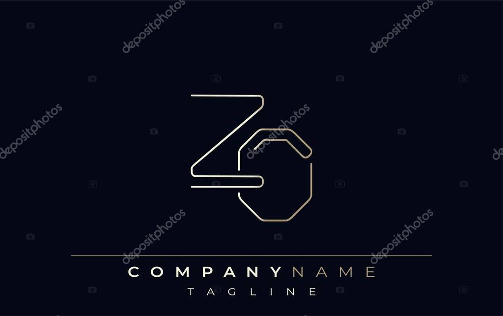 ZO Abstract Line Style Logo. Minimalist Design Featuring the Letters Z and O Abstract Line Style