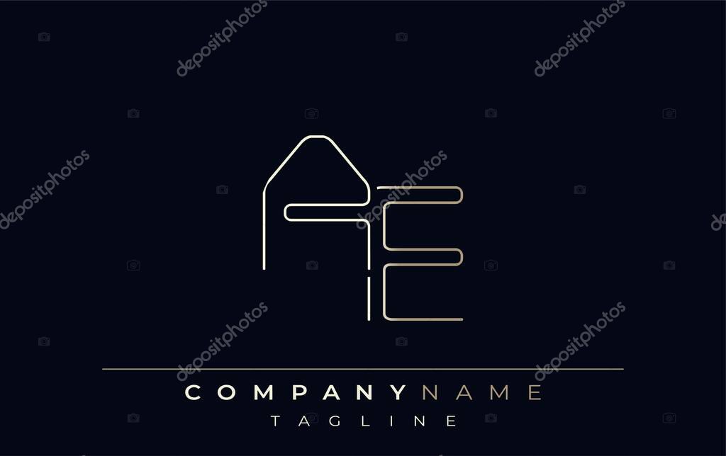 AE Abstract Line Style Logo. Minimalist Design Featuring the Letters A and E Abstract Line Style