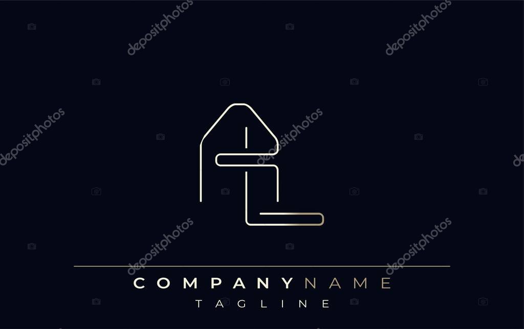 AL Abstract Line Style Logo. Minimalist Design Featuring the Letters A and L Abstract Line Style
