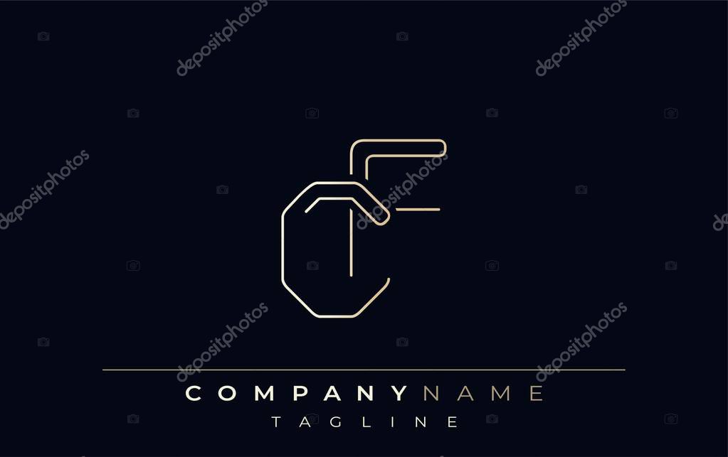 CF Abstract Line Style Logo. Minimalist Design Featuring the Letters C and F Abstract Line Style