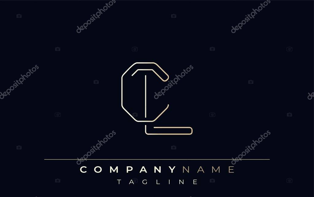 CL Abstract Line Style Logo. Minimalist Design Featuring the Letters C and L Abstract Line Style