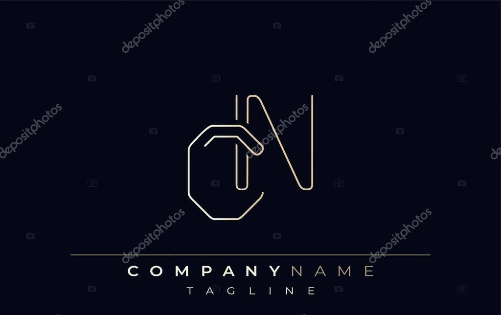 CN Abstract Line Style Logo. Minimalist Design Featuring the Letters C and N Abstract Line Style