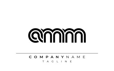 AMM Yaratıcı Eşsiz Modern Harf Logosu Tasarımı. Benzersiz bir harf dizaynına sahip stilize logo, soyut minimalist estetik ve modern cazibe sunar.