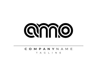 AMO Yaratıcı Eşsiz Modern Harf Logosu Tasarımı. Benzersiz bir harf dizaynına sahip stilize logo, soyut minimalist estetik ve modern cazibe sunar.
