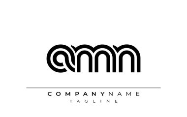 AMN Yaratıcı Eşsiz Modern Harf Logosu Tasarımı. Benzersiz bir harf dizaynına sahip stilize logo, soyut minimalist estetik ve modern cazibe sunar.