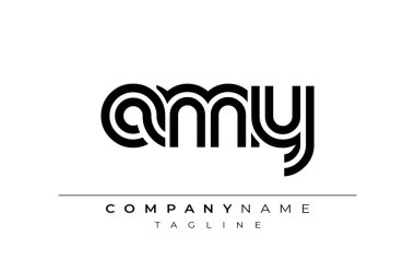 AMY Yaratıcı Eşsiz Modern Harf Logosu Tasarımı. Benzersiz bir harf dizaynına sahip stilize logo, soyut minimalist estetik ve modern cazibe sunar.
