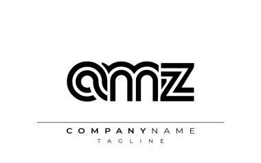 AMZ Yaratıcı Eşsiz Modern Harf Logosu Tasarımı. Benzersiz bir harf dizaynına sahip stilize logo, soyut minimalist estetik ve modern cazibe sunar.