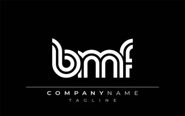 BMF Yaratıcı Eşsiz Modern Harf Logosu Tasarımı. Benzersiz bir harf dizaynına sahip stilize logo, soyut minimalist estetik ve modern cazibe sunar.