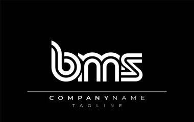 BMS Yaratıcı Eşsiz Modern Harf Logosu Tasarımı. Benzersiz bir harf dizaynına sahip stilize logo, soyut minimalist estetik ve modern cazibe sunar.