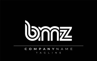 BMZ Yaratıcı Eşsiz Modern Harf Logosu Tasarımı. Benzersiz bir harf dizaynına sahip stilize logo, soyut minimalist estetik ve modern cazibe sunar.