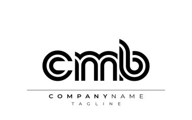 CMB Yaratıcı Eşsiz Modern Harf Logosu Tasarımı. Benzersiz bir harf dizaynına sahip stilize logo, soyut minimalist estetik ve modern cazibe sunar.