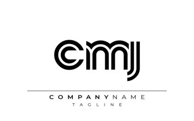 CMJ Yaratıcı Eşsiz Modern Harf Logosu Tasarımı. Benzersiz bir harf dizaynına sahip stilize logo, soyut minimalist estetik ve modern cazibe sunar.