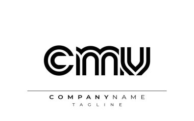 CMV Yaratıcı Eşsiz Modern Harf Logosu Tasarımı. Benzersiz bir harf dizaynına sahip stilize logo, soyut minimalist estetik ve modern cazibe sunar.