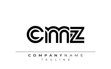 CMZ Yaratıcı Eşsiz Modern Harf Logosu Tasarımı. Benzersiz bir harf dizaynına sahip stilize logo, soyut minimalist estetik ve modern cazibe sunar.