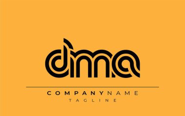DMA Yaratıcı Eşsiz Modern Harf Logosu Tasarımı. Benzersiz bir harf dizaynına sahip stilize logo, soyut minimalist estetik ve modern cazibe sunar.