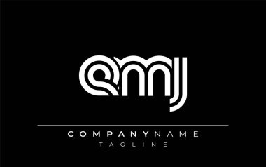 EMJ Yaratıcı Eşsiz Modern Harf Logosu Tasarımı. Benzersiz bir harf dizaynına sahip stilize logo, soyut minimalist estetik ve modern cazibe sunar.