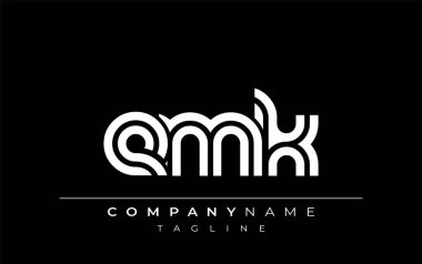 EMK Yaratıcı Eşsiz Modern Harf Logosu Tasarımı. Benzersiz bir harf dizaynına sahip stilize logo, soyut minimalist estetik ve modern cazibe sunar.