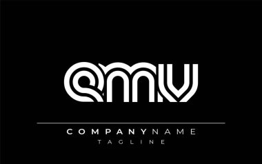 EMV Yaratıcı Eşsiz Modern Harf Logosu Tasarımı. Benzersiz bir harf dizaynına sahip stilize logo, soyut minimalist estetik ve modern cazibe sunar.