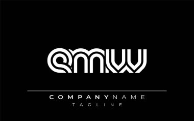 EMW Yaratıcı Eşsiz Modern Harf Logosu Tasarımı. Benzersiz bir harf dizaynına sahip stilize logo, soyut minimalist estetik ve modern cazibe sunar.