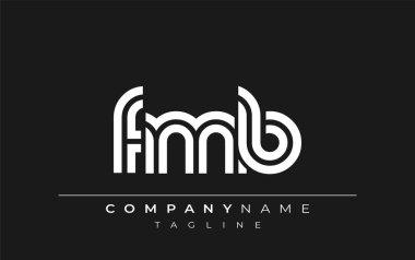 FMB Yaratıcı Eşsiz Modern Harf Logosu Tasarımı. Benzersiz bir harf dizaynına sahip stilize logo, soyut minimalist estetik ve modern cazibe sunar.