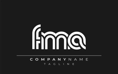 FMA Yaratıcı Eşsiz Modern Harf Logosu Tasarımı. Benzersiz bir harf dizaynına sahip stilize logo, soyut minimalist estetik ve modern cazibe sunar.