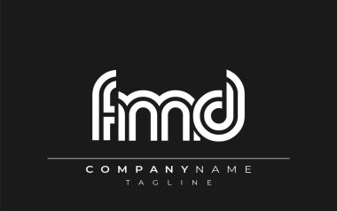 FMD Yaratıcı Eşsiz Modern Harf Logosu Tasarımı. Benzersiz bir harf dizaynına sahip stilize logo, soyut minimalist estetik ve modern cazibe sunar.